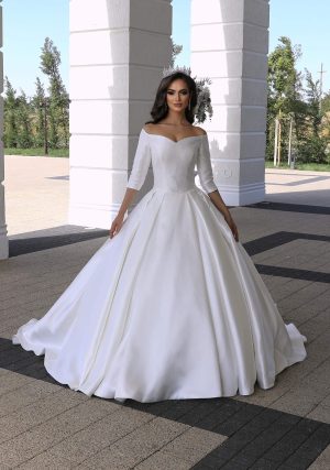 rochie de mireasa a line tafta avalanche