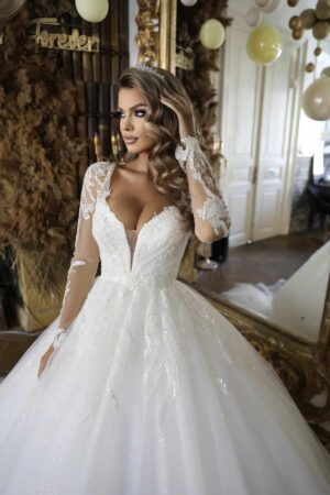 rochie de mireasa cu pietre amelia