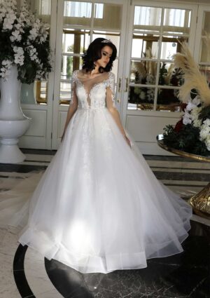 rochie de mireasa linie a line emilia