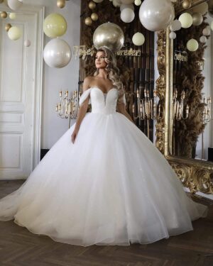 rochie de mireasa printesa bufanta anais