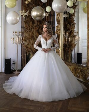 rochie de mireasa printesa cu pietre amelia