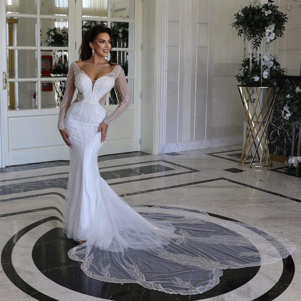 rochie de mireasa sirena pe corp antonia