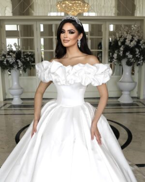rochie mireasa tafta alba